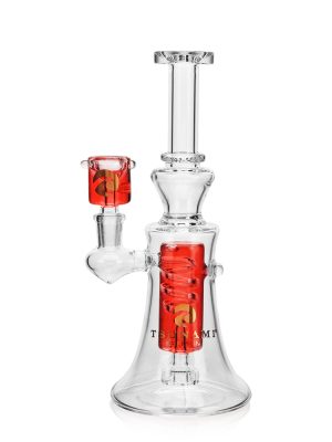 Tsunami freezable glycerin water pipe - Swirl - Red
